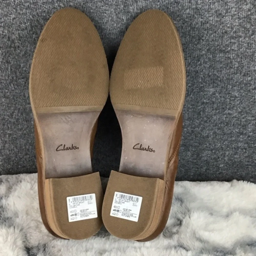 Clarks Comfort Brown Leather Slip-On Shoes Size‎ 9.5 M